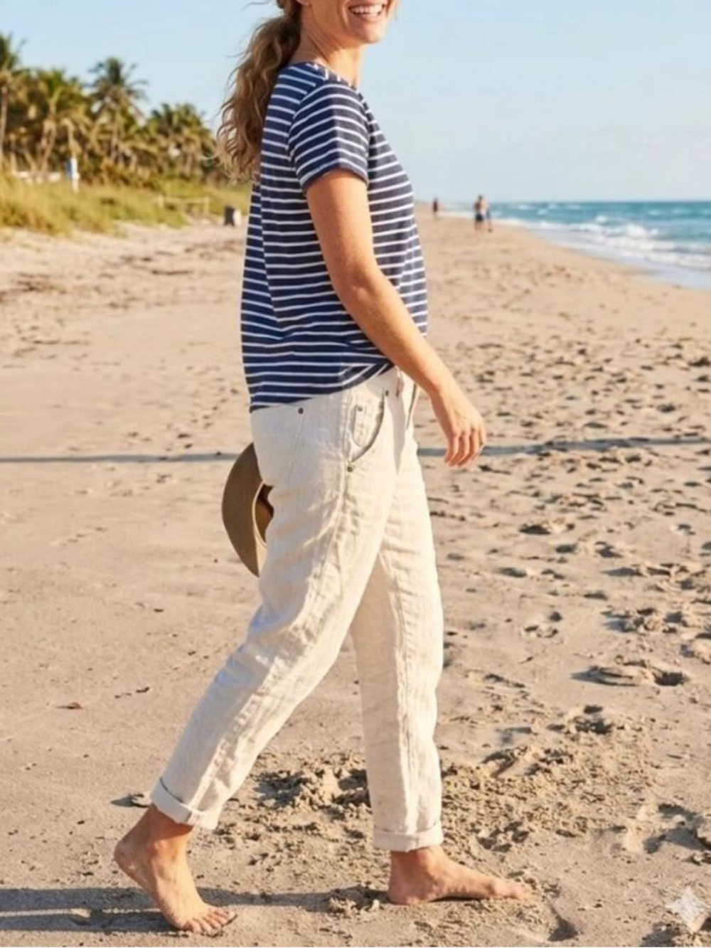 POETRY tapered leg linen pants size 8 X 25.5